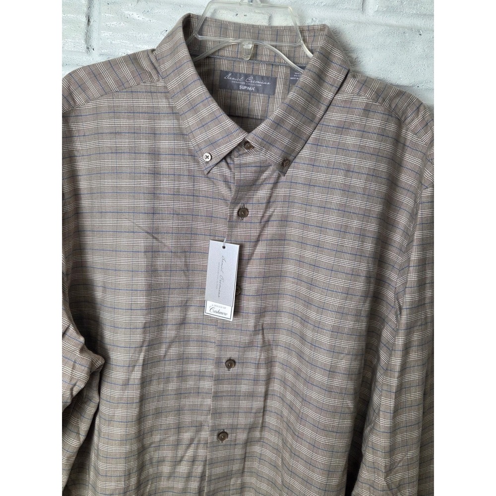 NWT Daniel Cremieux Signature Supima Cotton Cashmere Button up Shirt Mens XXL - Picture 2 of 8